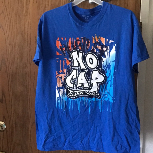 NWOT 3 Forty INC Royal Blue Hustler No Cap Shirt size L - Picture 1 of 8